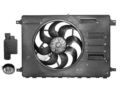 VAN WEZEL 1881746 Fan, radiator with radiator fan shroud, with electric motor, with control unit