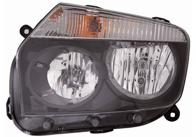 1555963 VAN WEZEL Headlight DACIA Left, H7, H1, Smoke Grey, white, for right-hand traffic, without motor for headlamp levelling