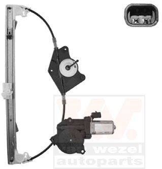 VAN WEZEL 0160267 Window regulator Left Rear, Operating Mode: Electric, with electric motor