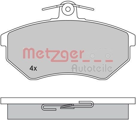 METZGER 1170062 Brake pad set Front Axle, excl. wear warning contact, with brake caliper screws, with anti-squeak plate