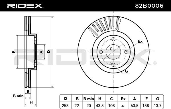 82B0006 Bremsscheiben RIDEX in Original Qualität