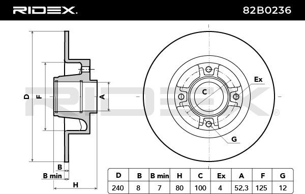 82B0236 Bremsscheiben RIDEX 82B0236 - Große Auswahl - stark reduziert