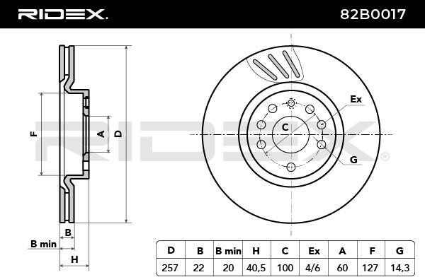 RIDEX Brake discs 82B0017 buy online