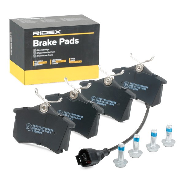 RIDEX 402B0364 Brake pad set incl. wear warning contact, without anti-squeak plate, with accessories