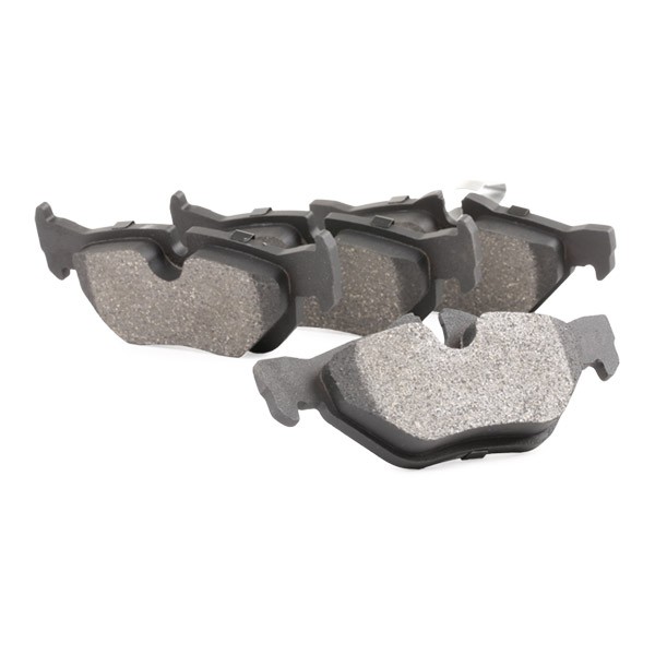402B0071 Set of brake pads 402B0071 RIDEX Rear Axle, Low-Metallic, prepared for wear indicator, with piston clip