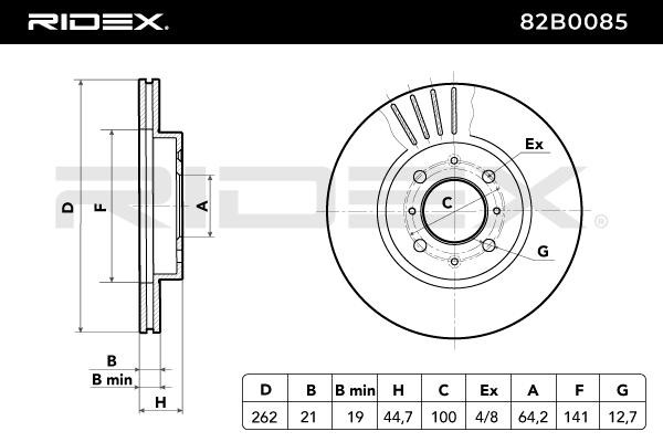 82B0085 Bremsscheiben RIDEX 82B0085 - Große Auswahl - stark reduziert