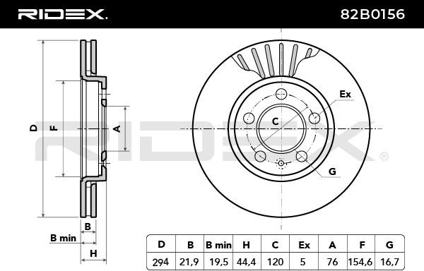 82B0156 Bremsscheibe RIDEX - Markenprodukte billig