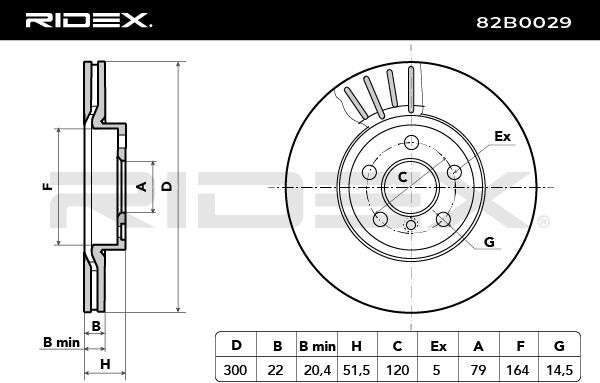 Disco freno 82B0029 di RIDEX