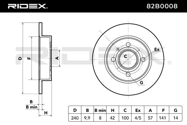OEM-quality RIDEX 82B0008 Brake rotor