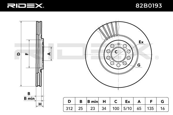 OEM-quality RIDEX 82B0193 Brake rotor