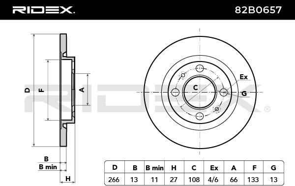 82B0657 Dischi dei freni RIDEX qualità originale