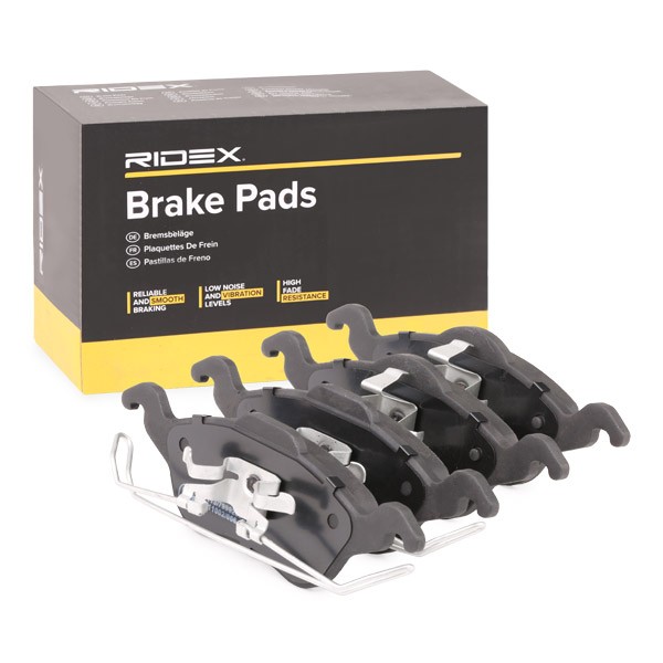 RIDEX 402B0017 Brake pad set Front Axle, not prepared for wear indicator