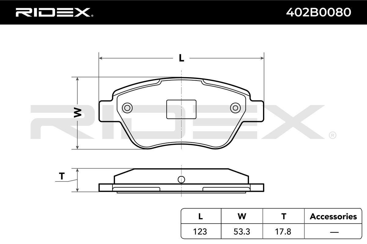 402B0080 Disc brake pads RIDEX 402B0080 review and test