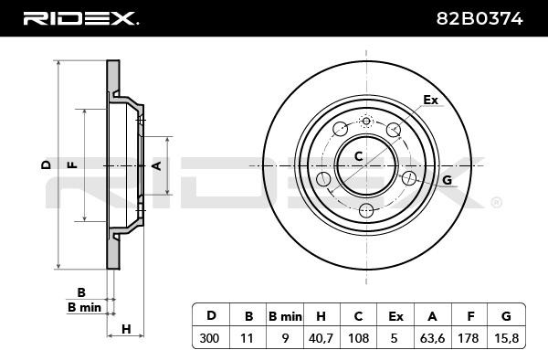 OEM-quality RIDEX 82B0374 Brake rotor