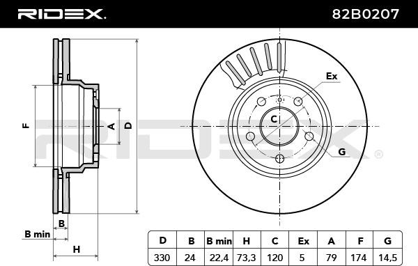OEM-quality RIDEX 82B0207 Brake rotor