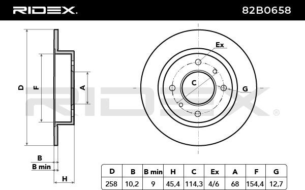 OEM-quality RIDEX 82B0658 Brake rotor