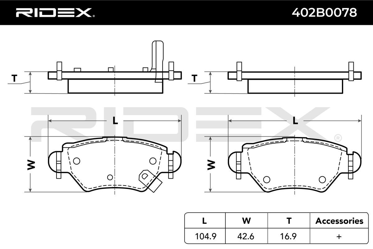 402B0078 Disc brake pads RIDEX 402B0078 review and test
