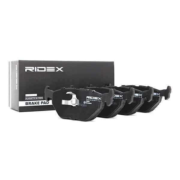 RIDEX 402B0013 γνήσια SAAB Σετ τακάκια, δισκόφρενα Πίσω άξονας, Low-Metallic, προετοιμασμένο για ένδειξη φθοράς, εξαιρ. επαφής προειδ. φθοράς