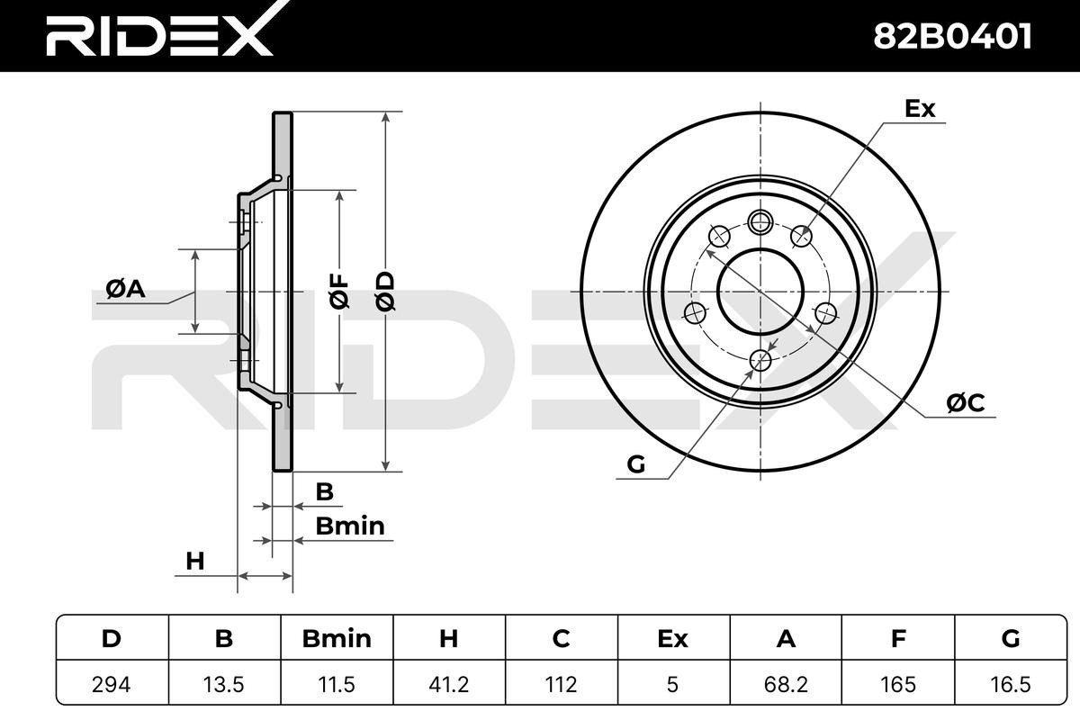 RIDEX | Спирачен диск 82B0401