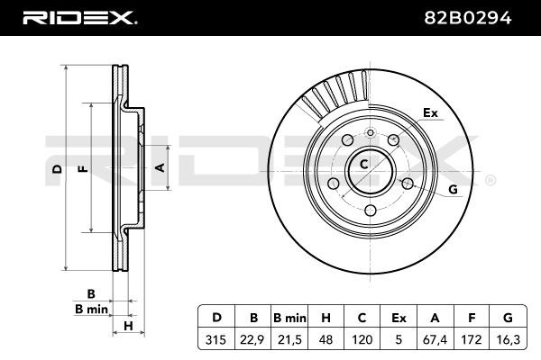 RIDEX Brake discs 82B0294 buy online