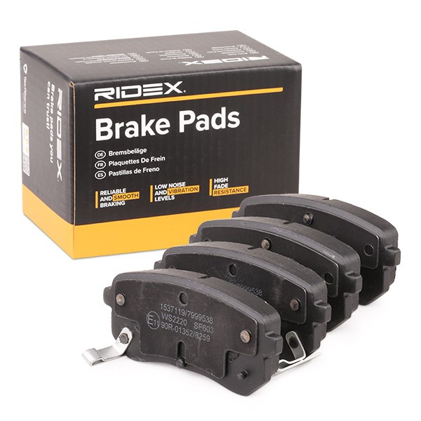 RIDEX 402B0113 Disc pads Rear Axle, with acoustic wear warning