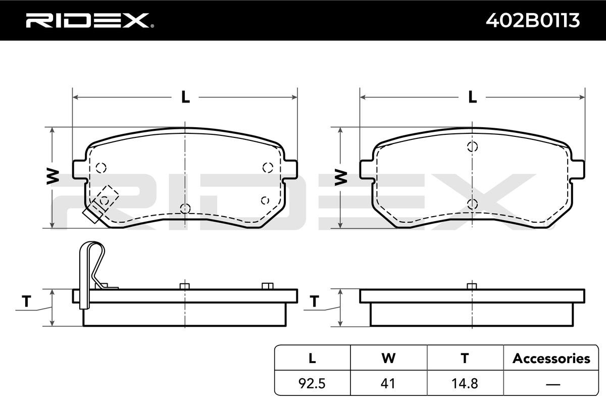 402B0113 Bremsbeläge RIDEX 402B0113 - Große Auswahl - stark reduziert