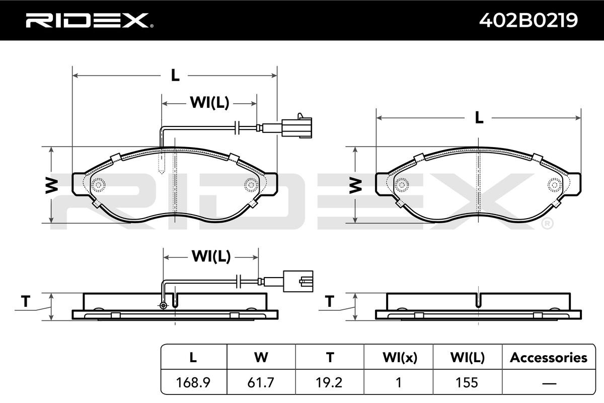402B0219 Disc brake pads RIDEX 402B0219 review and test