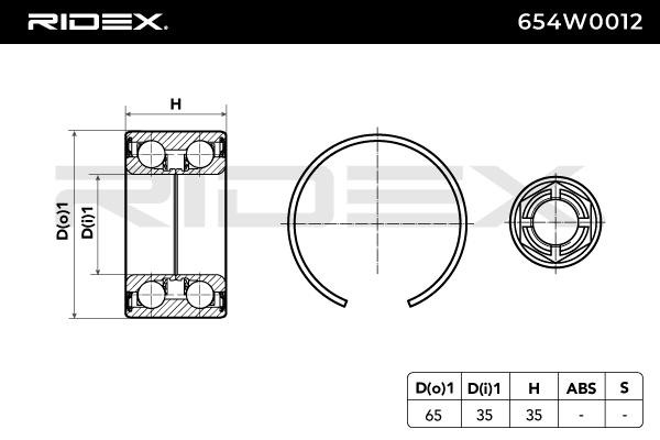 654W0012 Wheel hub bearing kit RIDEX 654W0012 review and test