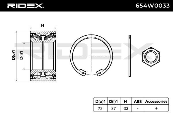 654W0033 Wheel hub bearing kit RIDEX 654W0033 review and test