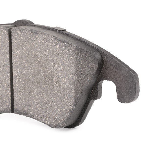 402B0329 Set of brake pads 402B0329 RIDEX Front Axle, prepared for wear indicator, with piston clip