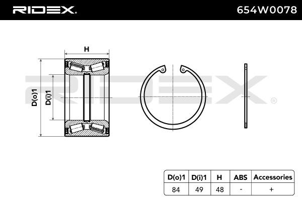 654W0078 Wheel hub bearing kit RIDEX 654W0078 review and test