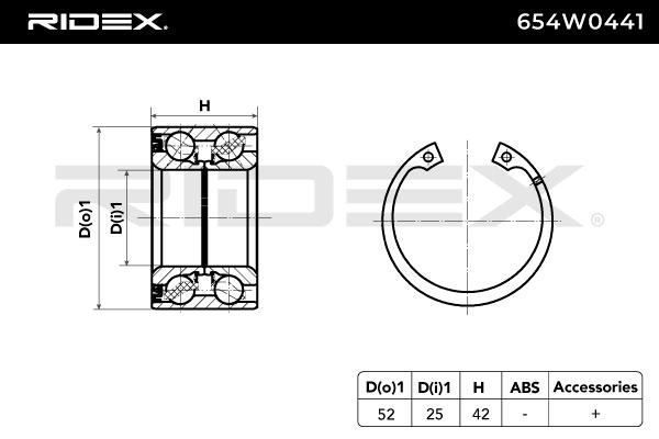 RIDEX Wheel bearing 654W0441 buy online