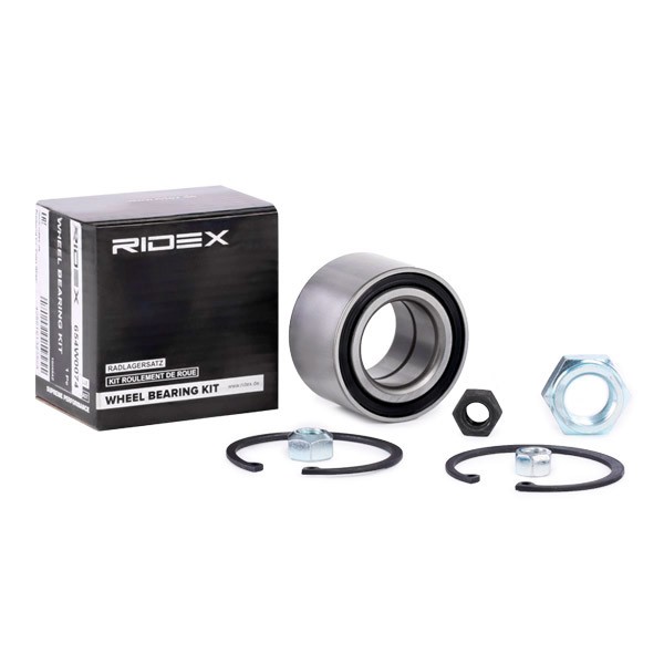 RIDEX 654W0074 Wheel bearing kit Front axle both sides, without ABS sensor ring, 62 mm