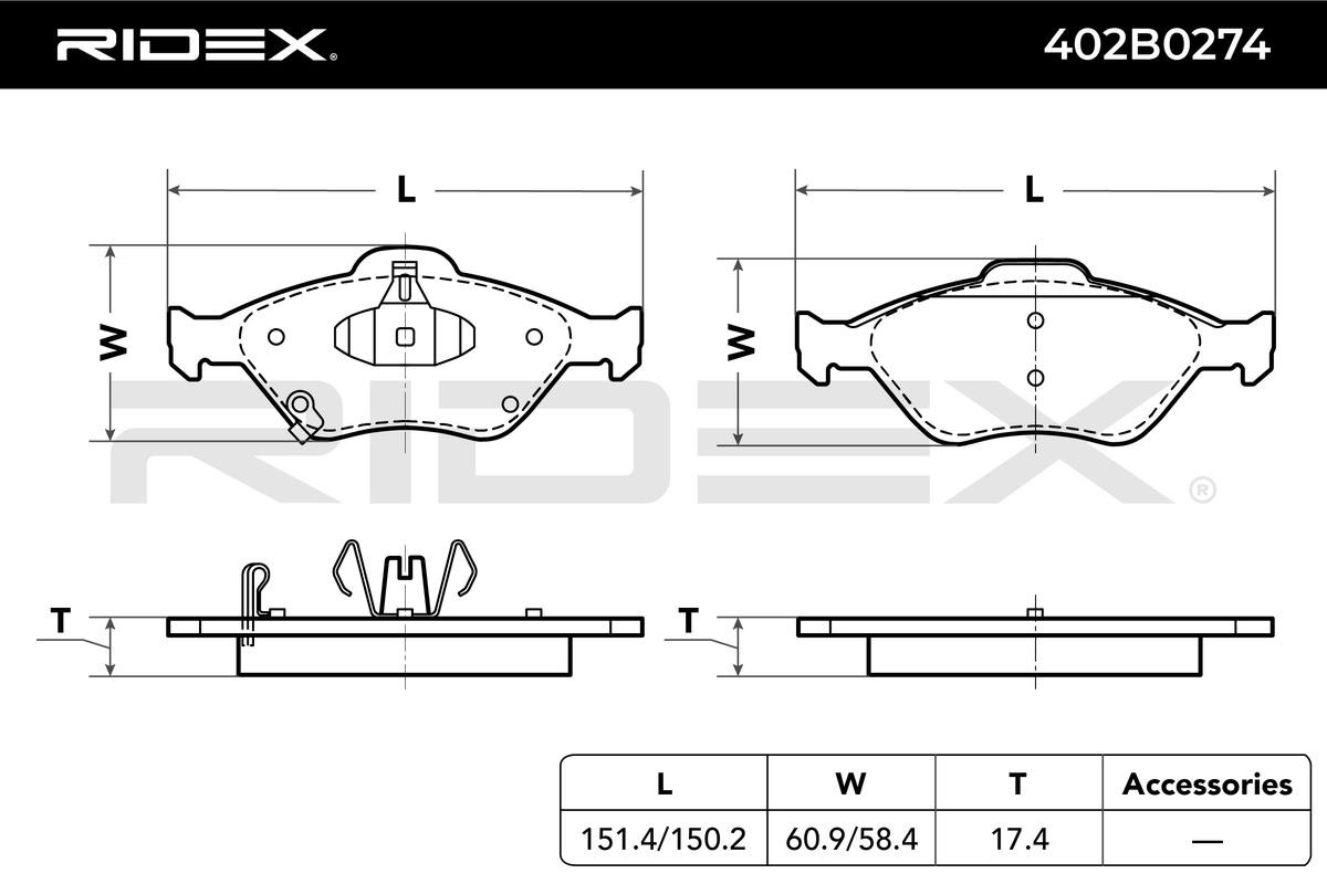 402B0274 Disc brake pads RIDEX 402B0274 review and test
