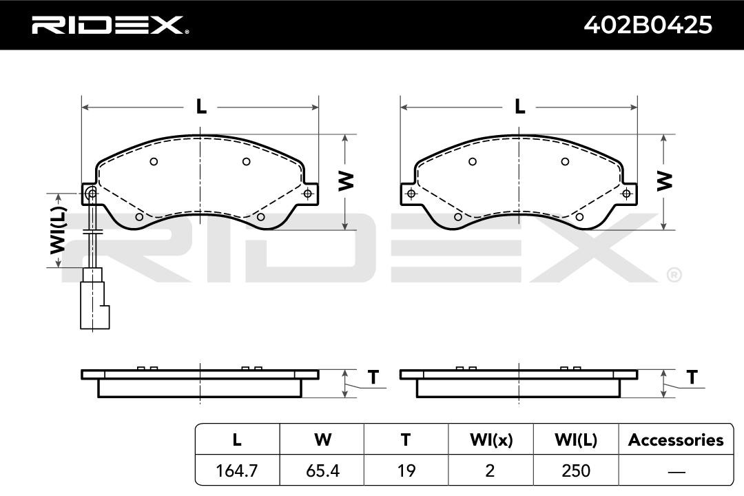 RIDEX Brake pad set, disc brake 402B0425 buy online