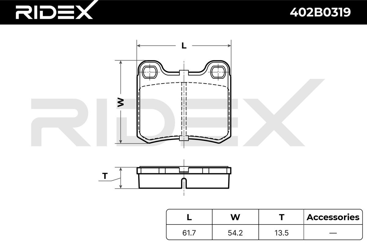 RIDEX Brake pad set, disc brake 402B0319 buy online