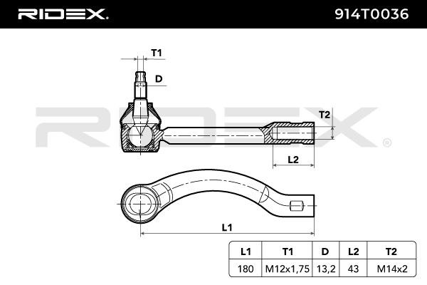 RIDEX Outer tie rod 914T0036