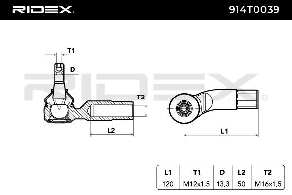 OEM-quality RIDEX 914T0039 Track rod end