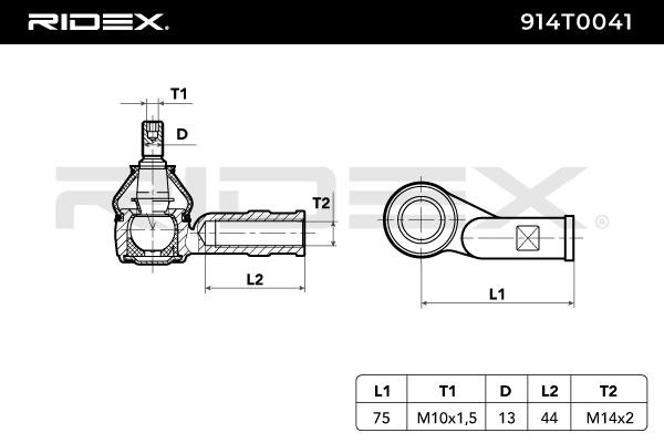 RIDEX Outer tie rod 914T0041 for FORD FOCUS