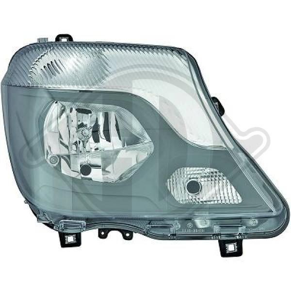 DIEDERICHS 1663180 Headlight Right, W5W, W21W, PY21W, H7/H7, FF, Halogen, 12V, with position light, with high beam, with low beam, with daytime running light, with dynamic bending light, with indicator, for right-hand traffic, with motor for headlamp levelling, with bulbs, E8 6601
