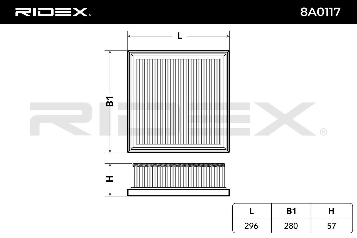 8A0117 Engine air filter RIDEX 8A0117 review and test