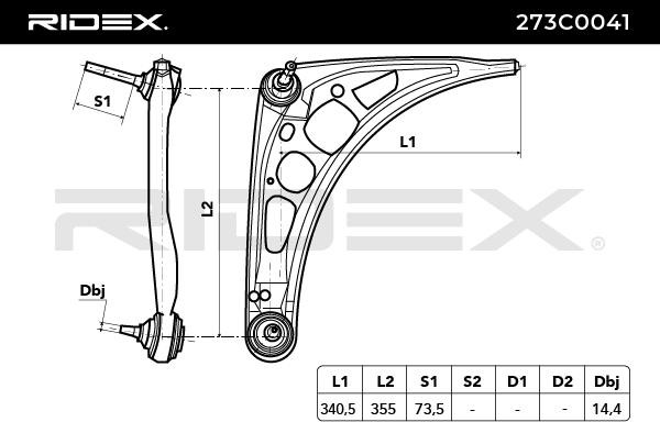 OEM-quality RIDEX 273C0041 Suspension control arm