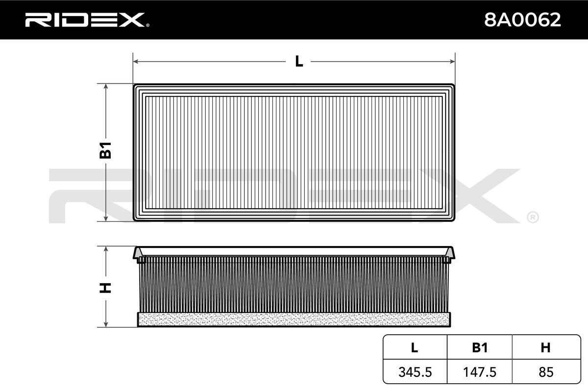 OEM-quality RIDEX 8A0062 Engine filter