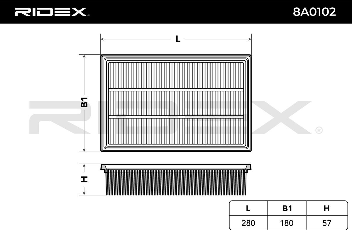 8A0102 Engine air filter RIDEX 8A0102 review and test
