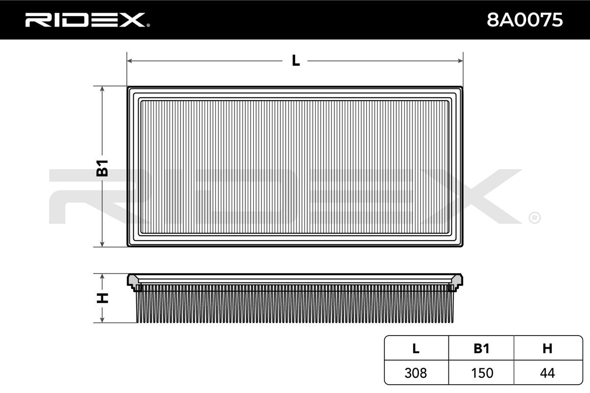 OEM-quality RIDEX 8A0075 Engine filter