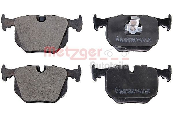 METZGER 1170121 Brake pad set Rear Axle, excl. wear warning contact, with anti-squeak plate