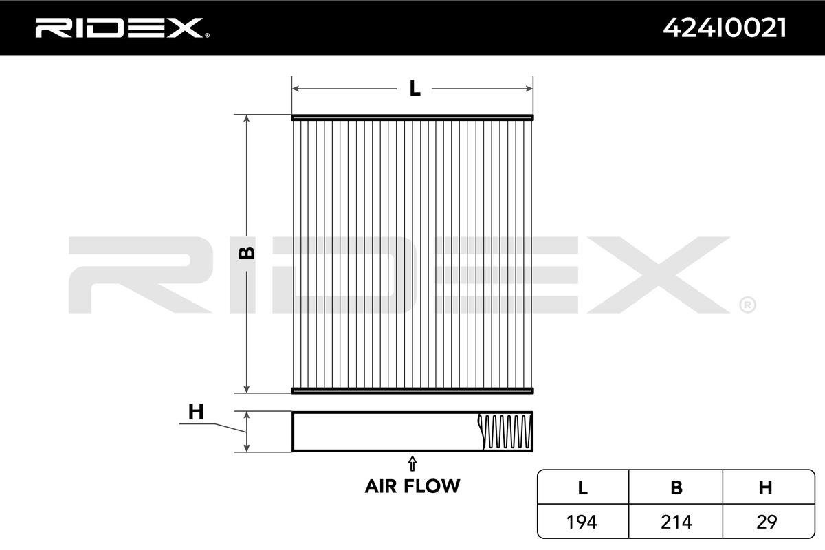 RIDEX Air conditioning filter 424I0021