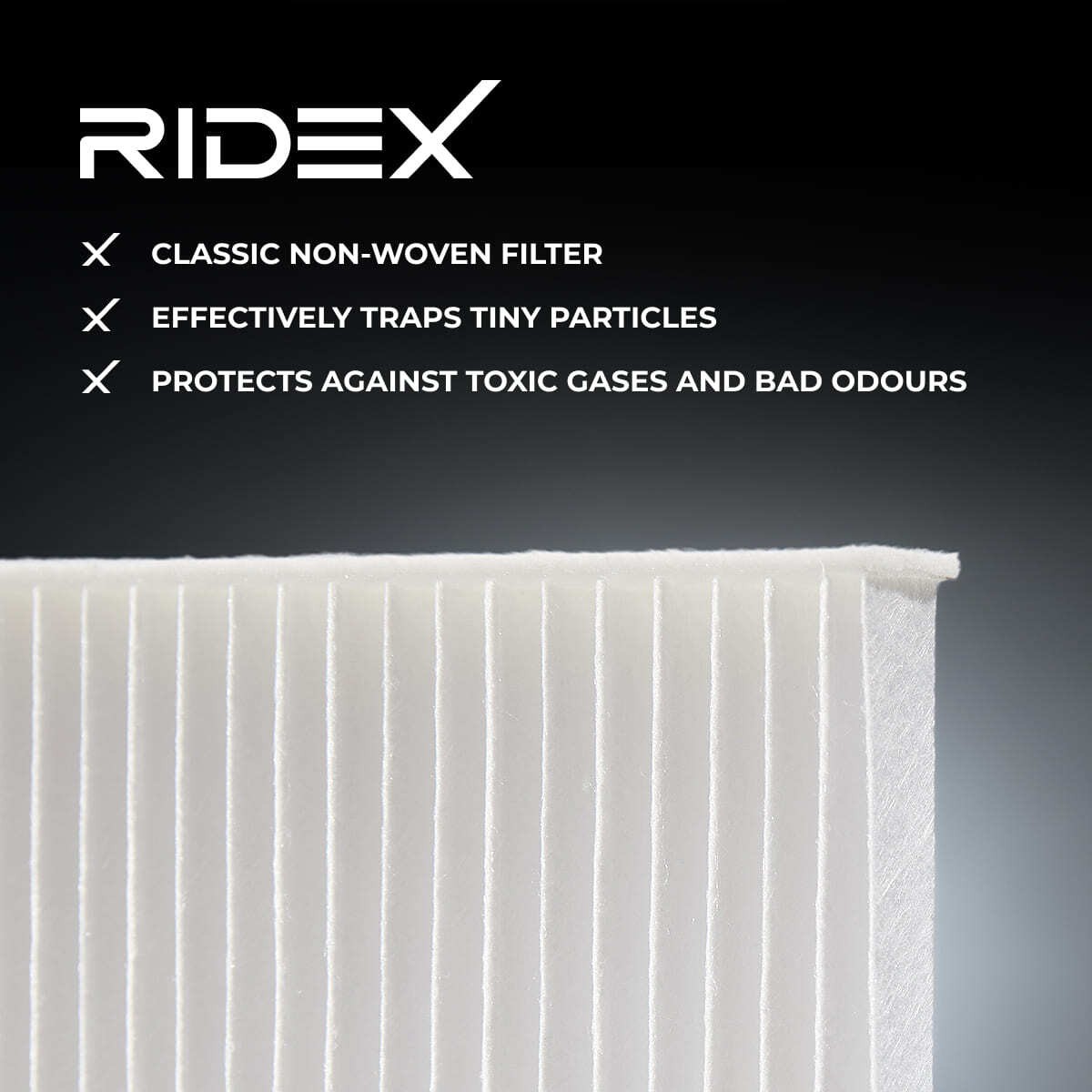 424I0021 Air con filter 424I0021 RIDEX Pollen Filter, Particulate Filter, Filter Insert, 194 mm x 214 mm x 29 mm, rectangular