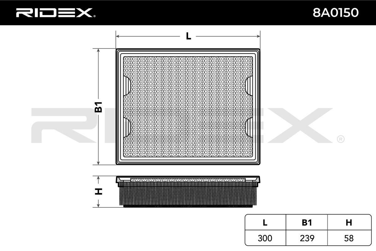 OEM-quality RIDEX 8A0150 Engine filter