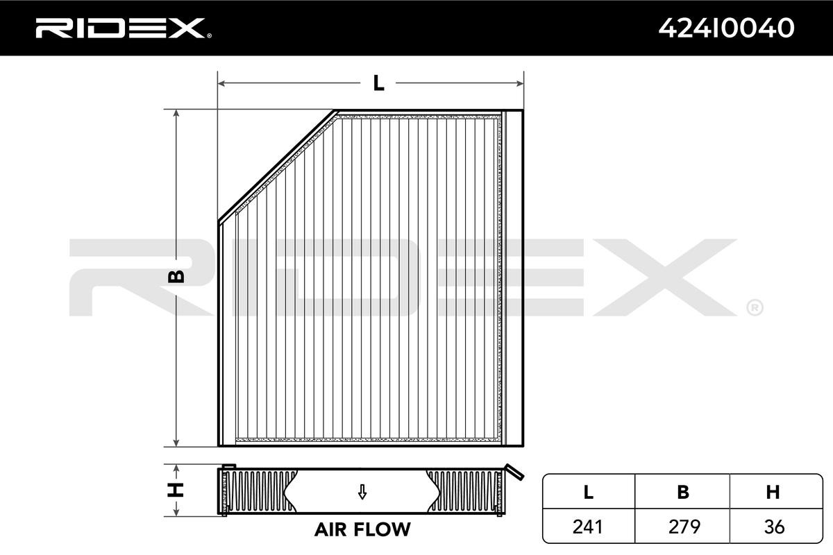 OEM-quality RIDEX 424I0040 Air conditioner filter
